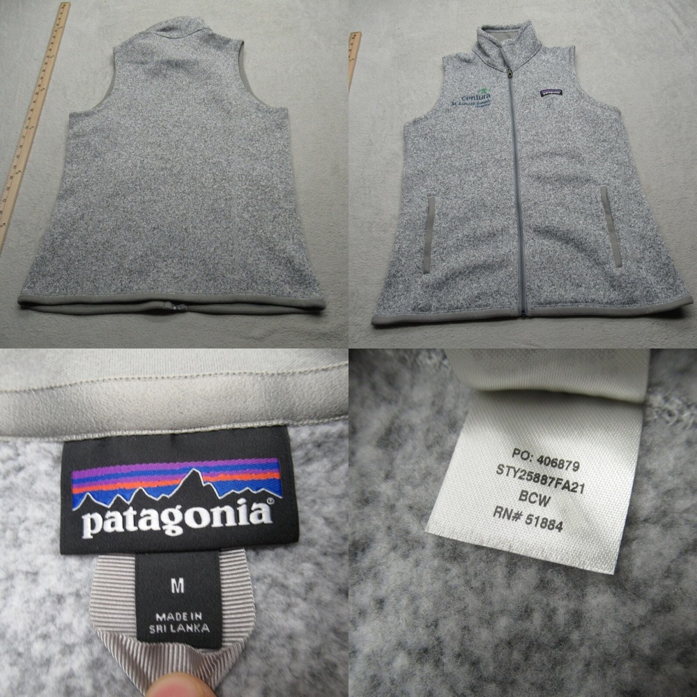 Patagonia Centura Vest Women Medium Gray Employee Better Sweater Fleece Full Zip